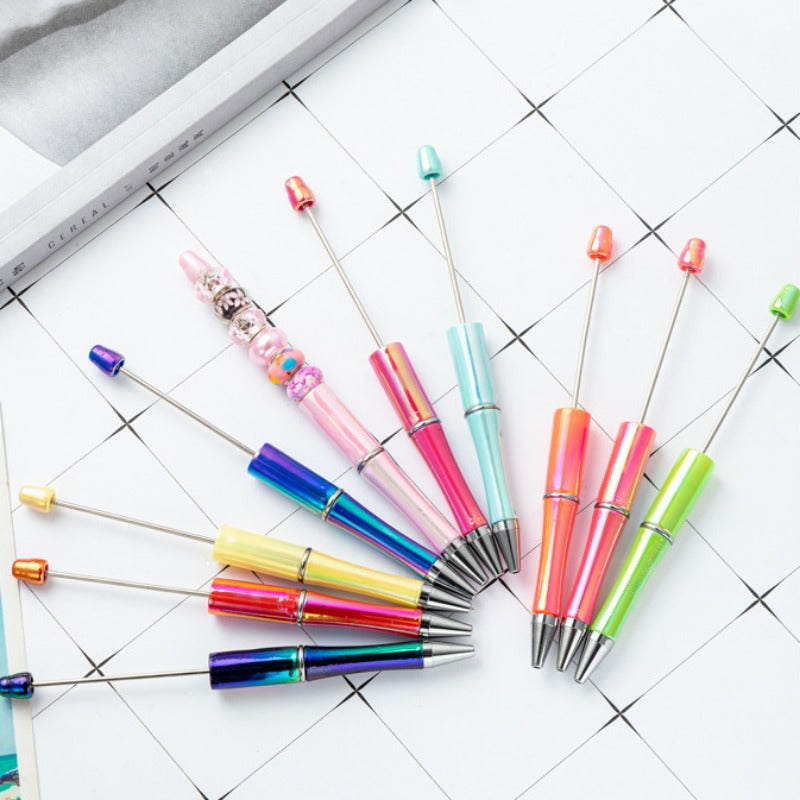 Wholesale 10pcs Plastic UV Electroplating Gradient Opal Beaded Pen